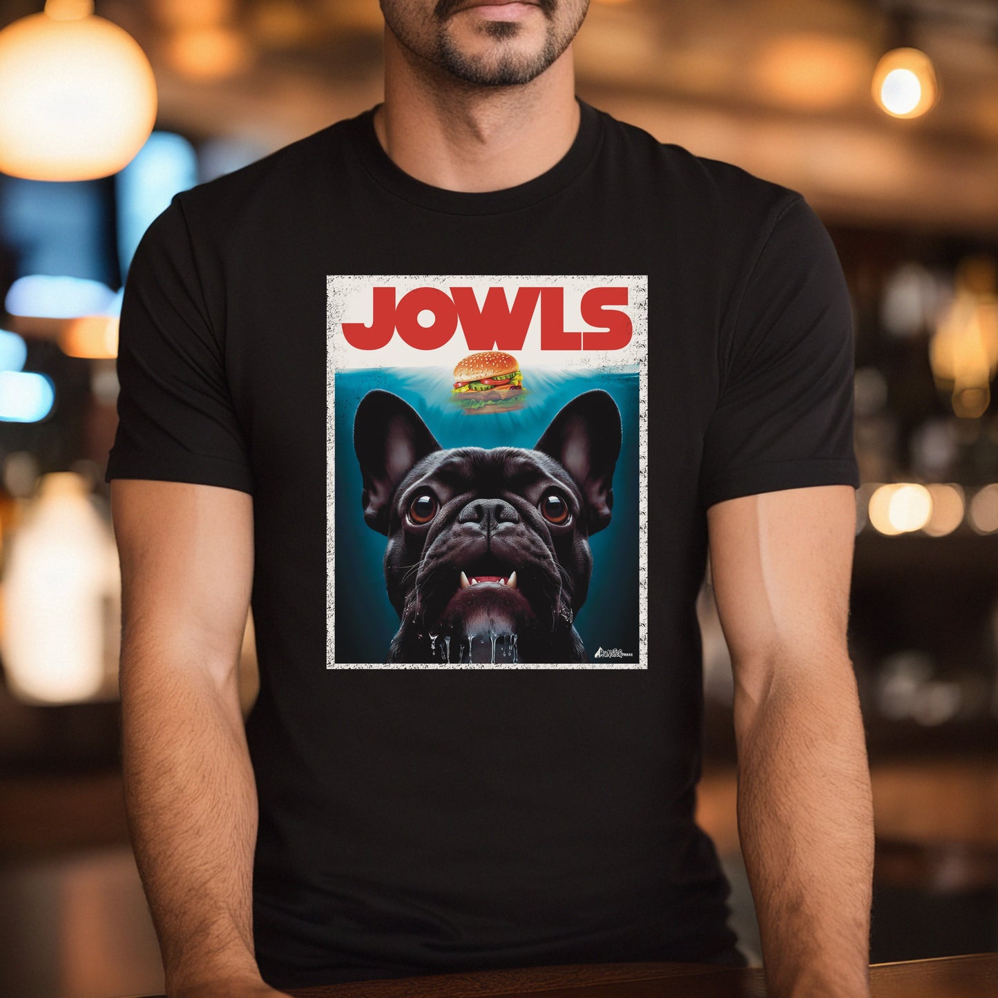 Funny Black French Bulldog Jowls T-Shirt