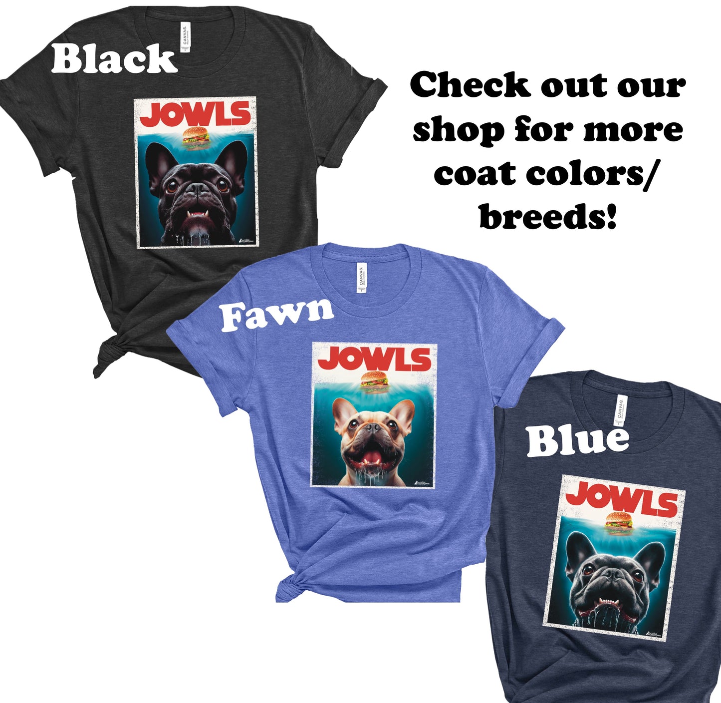Funny Black French Bulldog Jowls T-Shirt