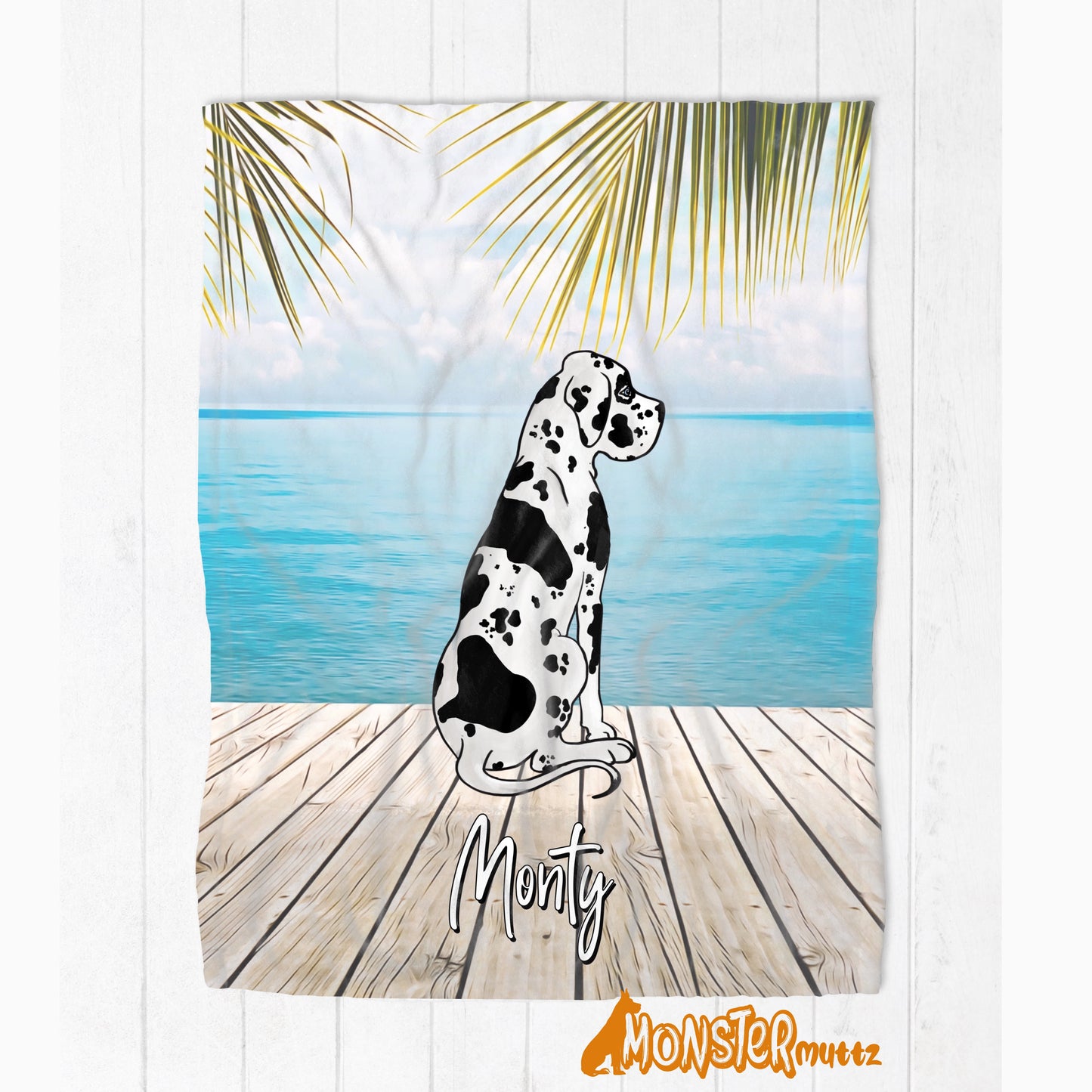 Custom Beach Dogs Throw Blankie