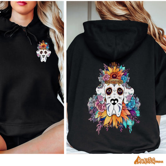 Sugar Skull Day of the Dead Great Dane Hoodie