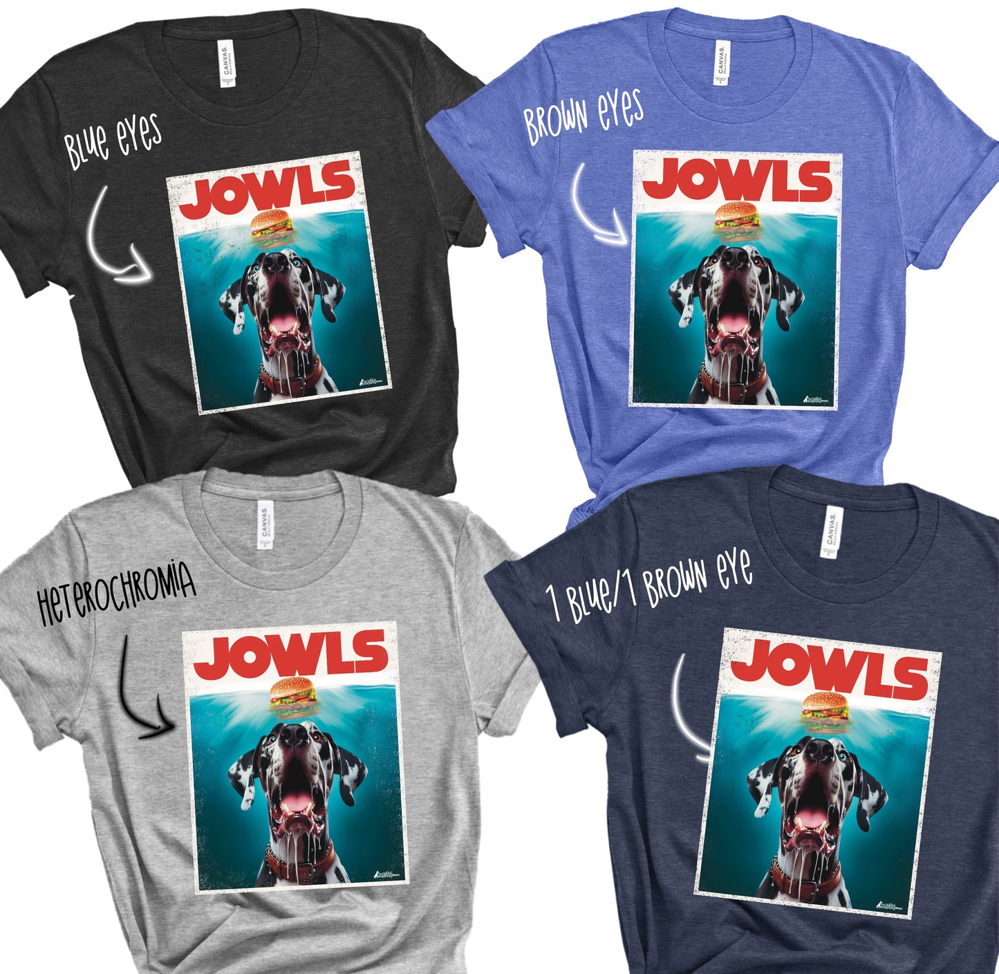 Funny Harlequin Great Dane Jowls T-Shirt