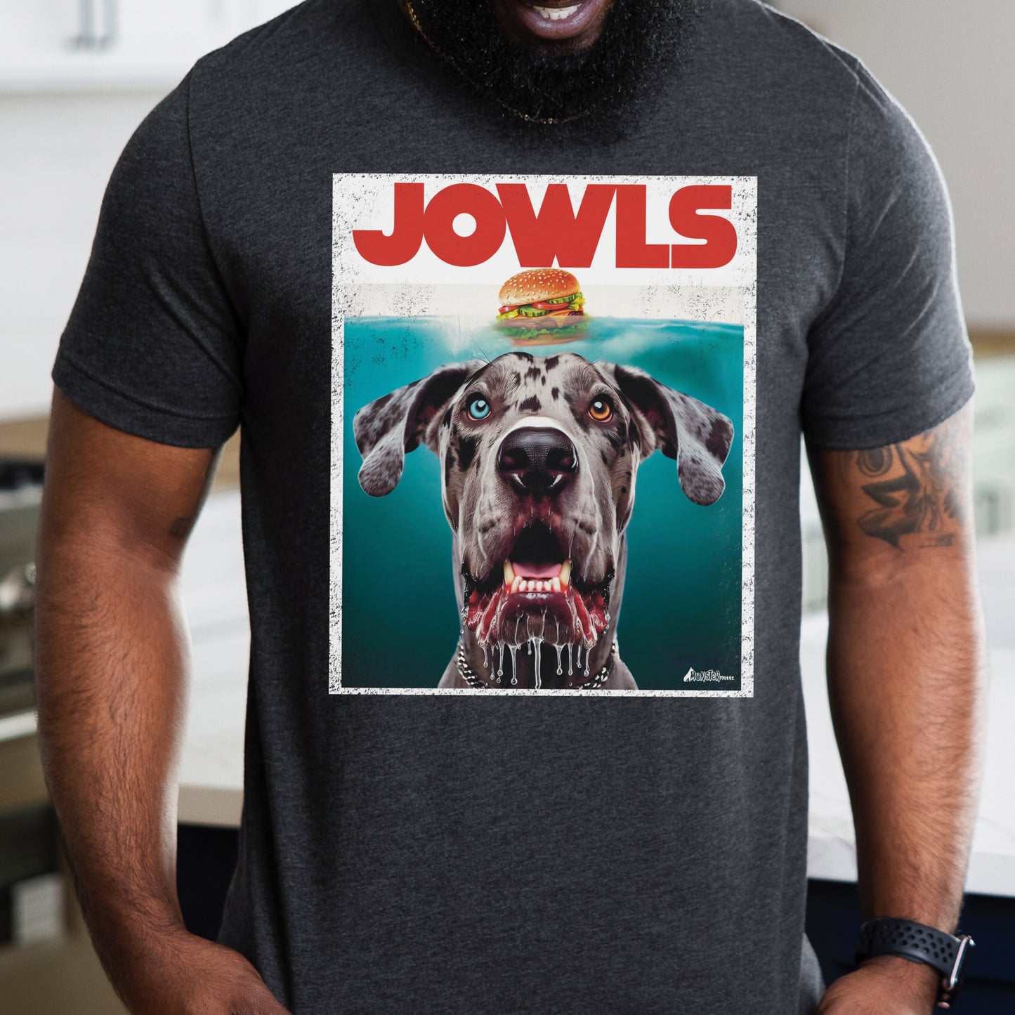 Funny Merle Great Dane Jowls T-Shirt