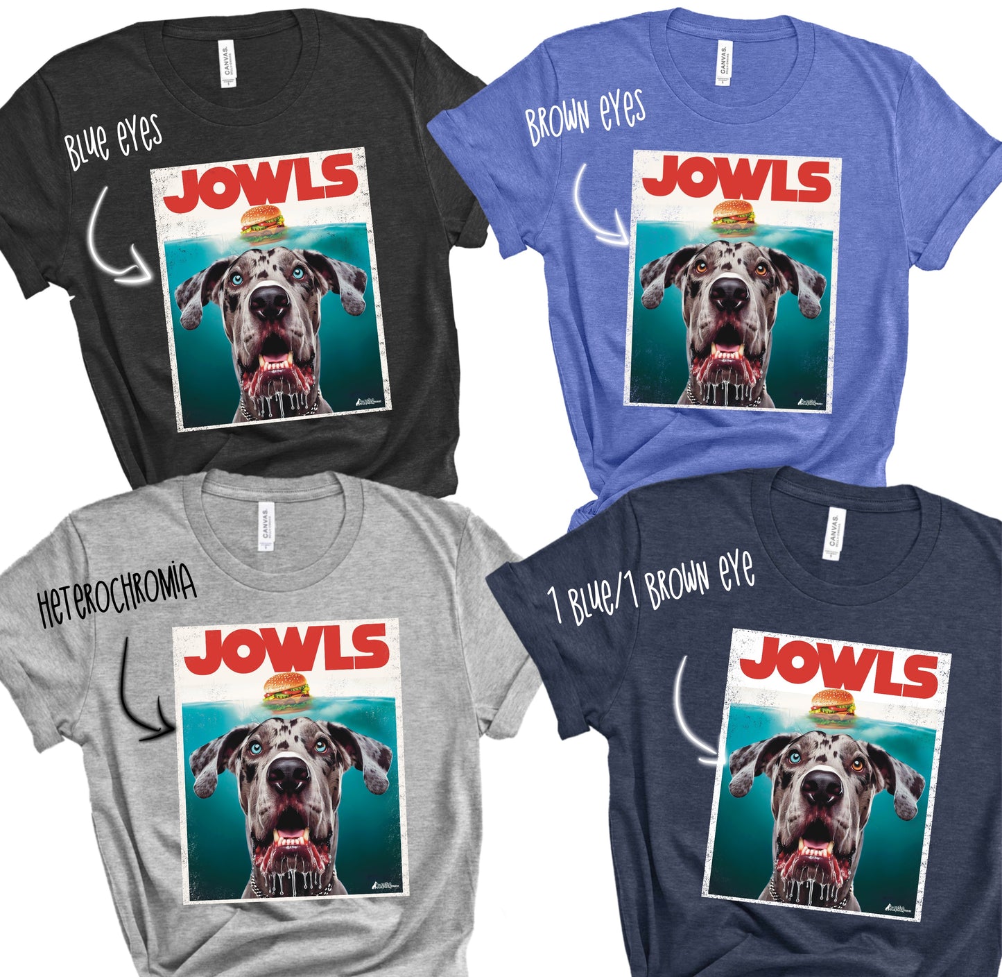 Funny Merle Great Dane Jowls T-Shirt