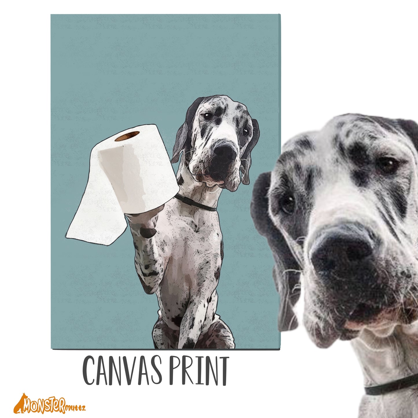 Great Dane Funny Bathroom Canvas