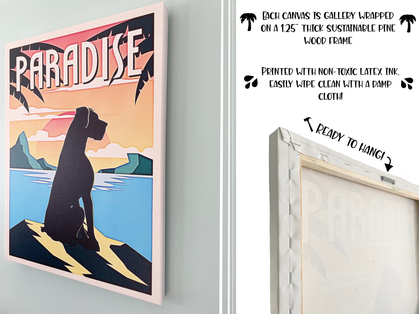 Great Dane in Paradise Canvas