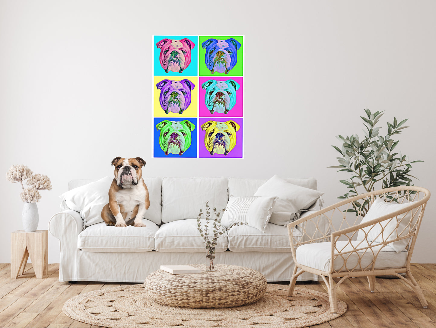 English Bulldog Pop Art Canvas Print