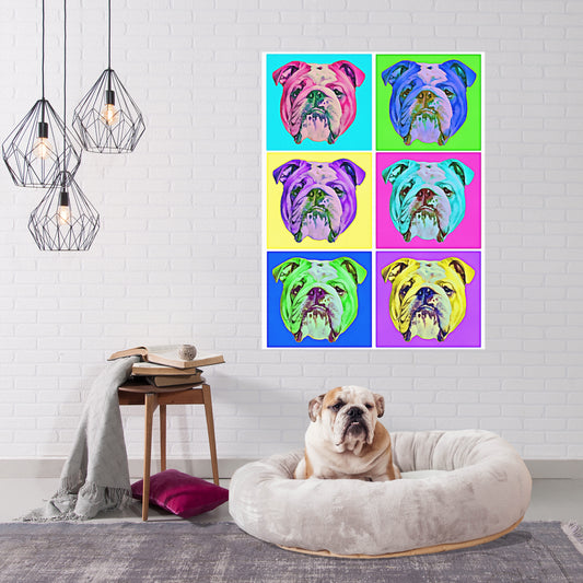 English Bulldog Pop Art Canvas Print